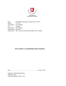 TENTAMEN I LÄKEMEDELSHANTERING