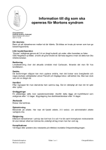 Information till dig som ska opereras för Mortons syndrom