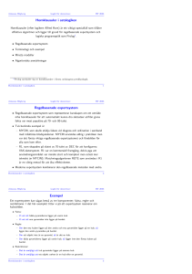 Hornklausuler i satslogiken Regelbaserade expertsystem Exempel