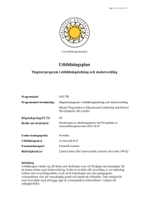 Utbildningsplan - Karlstads universitet