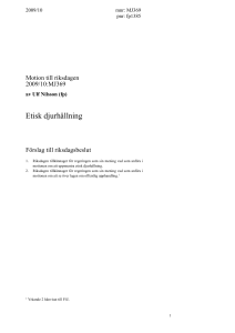 Etisk djurhållning - Riksdagens öppna data