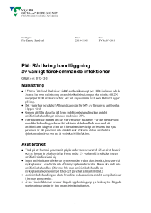 PM: Råd kring handläggning av vanligt förekommande infektioner