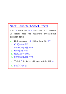 Sats: Inverterbarhet, forts