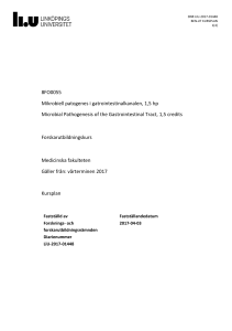 8FO0055 Mikrobiell patogenes i gatrointestinalkanalen, 1,5 hp