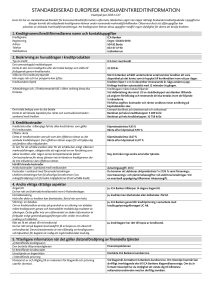 standardiserad europeisk konsumentkreditinformation