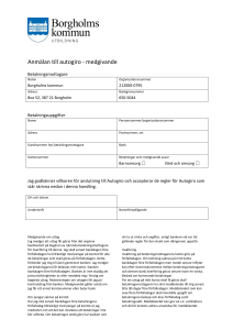 Anmälan till autogiro - medgivande Betalningsmottagare Namn