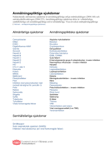 Anmälningspliktiga sjukdomar