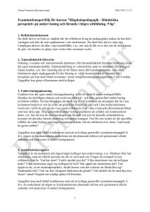 Examinationsportfölj bestående av nedanstående