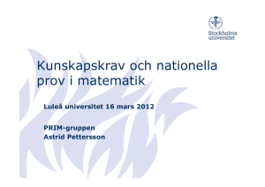 Kunskapskrav och nationella prov i matematik
