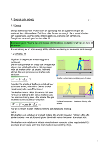 1. Energi och arbete