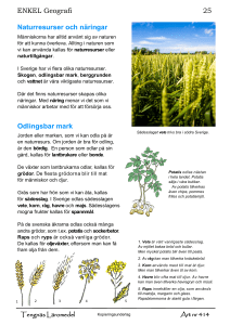 Naturresurser och näringar Odlingsbar mark
