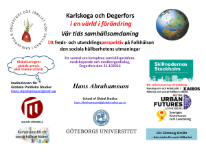 Hans Abrahamsson Vår tids samhällsomdaning Karlskoga och