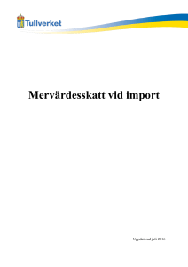 Mervärdesskatt vid import