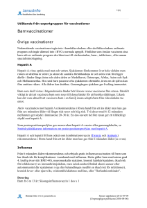 Övriga vaccinationer - Barnvaccinationer