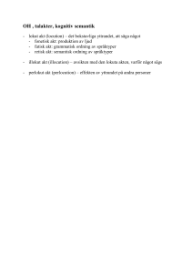 OH , talakter, kognitiv semantik