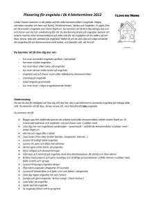 Planering för engelska i åk 4 höstterminen 2012