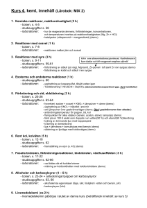 Kurs 1, innehåll (Lärobok: MIX 1)