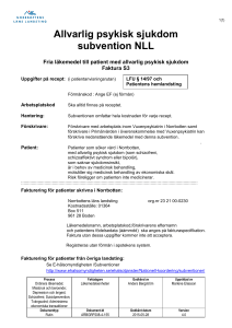 Allvarlig psykisk sjukdom subvention NLL
