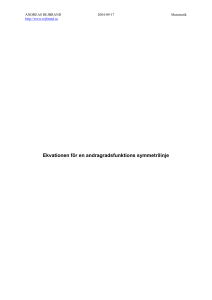 Ekvationen för en andragradsfunktions symmetrilinje