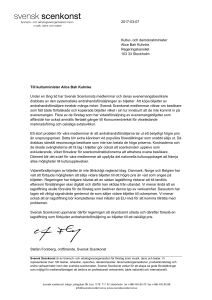 Till kulturminister Alice Bah Kuhnke Under en lång tid har Svensk