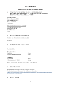 PAKKAUSSELOSTE Finadyne vet. 50 mg/ml kertavaleluliuos
