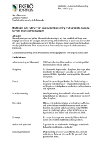 Riktlinjer och rutiner för läkemedelshantering vid särskilda boende