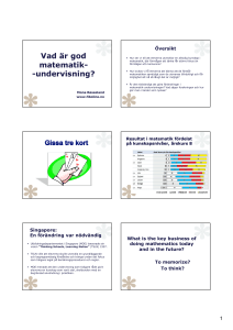 Vad är god matematik- -undervisning?