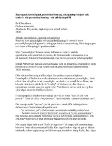 Begreppet personlighet, personbedömning