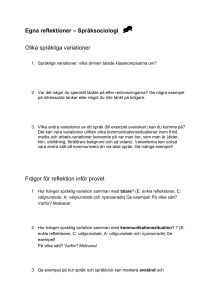 Språksociologi Frågor