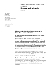 Pressmeddelande - Statens medicinsk