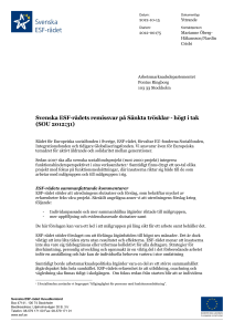 Svenska ESF-rådets remissvar på Sänkta trösklar