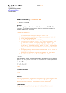 Mittkursvärdering Ladok-kod Ort