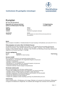 Utbildningsplan för kurs GG4212
