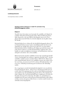 Uppdrag att lämna förslag på en modell för