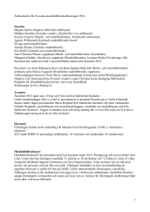 Årsberättelse för Svenska musikbiblioteksföreningen 2012