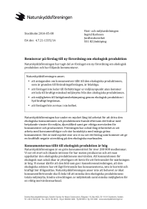 Remissvar på förslag till ny förordning om ekologisk produktion