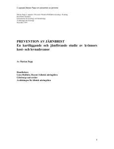 Läs min C-uppsats om prevention av järnbrist