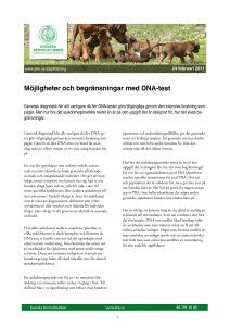 Möjligheter och begränsningar med DNA-test
