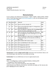 Momentschema - LiU - Linköpings universitet