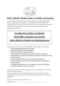 Policy gällande alkohol, tobak och droger