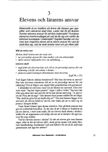 Elevens och lärarens ansvar