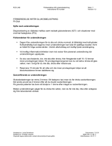 ÅCS LAB Förberedelse inför glukosbelastning Sida | Instruktioner för