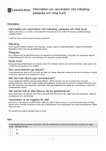 Information om vaccination mot mässling, påssjuka och röda hund
