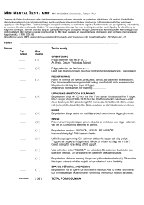 Mini Mental Test (MMT) Formulär för Kognitiv Bedömning