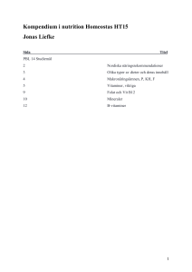 Kompendium i nutrition Homeostas HT15 Jonas Liefke