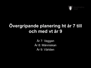 Planering hösten år 8 till och med våren år 9