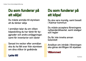 Att köpa och sälja - Kalmar Norra Koloniträdgårdsförening