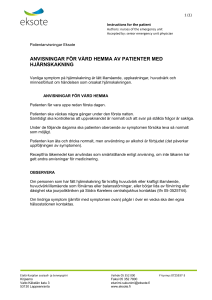 anvisningar för vård hemma av patienter med hjärnskakning