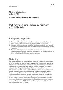 201617M Mat för människor i behov av hjälp och stöd i alla åldrar