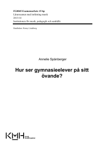 Hur ser gymnasieelever på sitt övande?